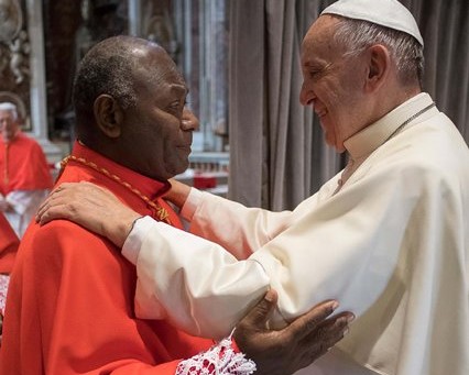 MSC Cardinal John Ribat with Pope Francis Missionaries of the Sacred Heart, MSC Missions, Cardinal John Ribat MSC, Cardinal John Ribat, Cardinal John Ribat Papua New Guinea, Fr Daniel Auguié MSC, Fr André Claessens MSC, JPIC Chevalier Family, Chevalier Family, climate change, climate change Papua New Guinea, global warming